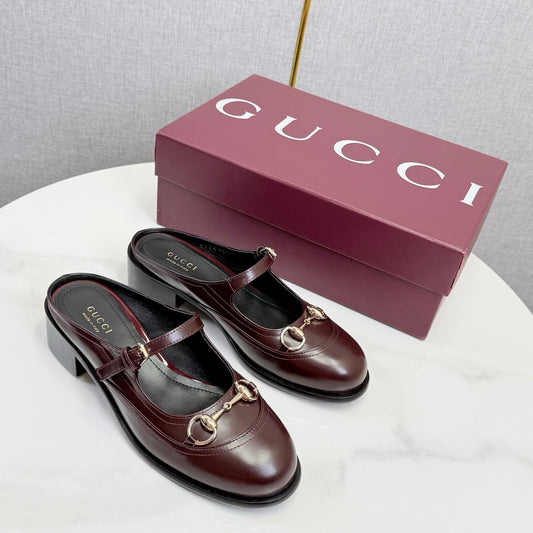GG 26s Horsebit Slip-on Loafers Burgundy Glossy Leather 639927