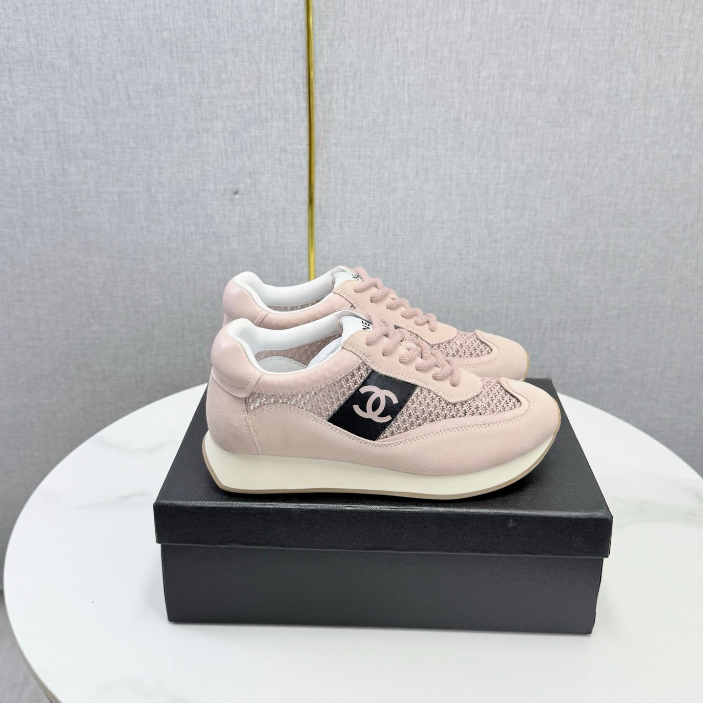 CC 26s Trainer Sneakers Light Pink Mesh Suede 865803