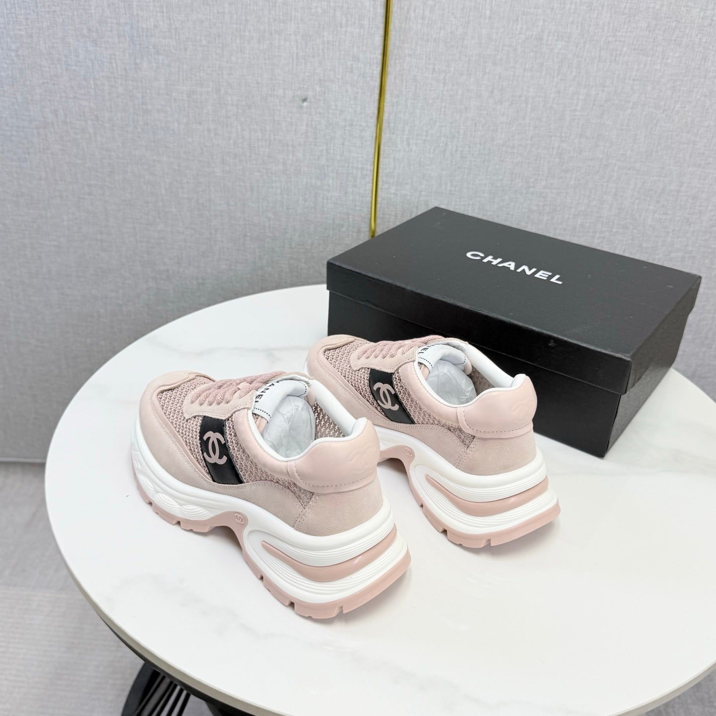 CC 26s Runners Sneakers Light Pink Mesh Suede 865806
