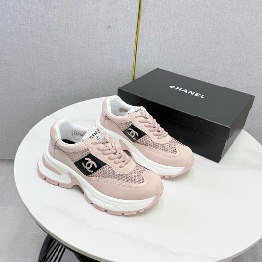 CC 26s Runners Sneakers Light Pink Mesh Suede 865806