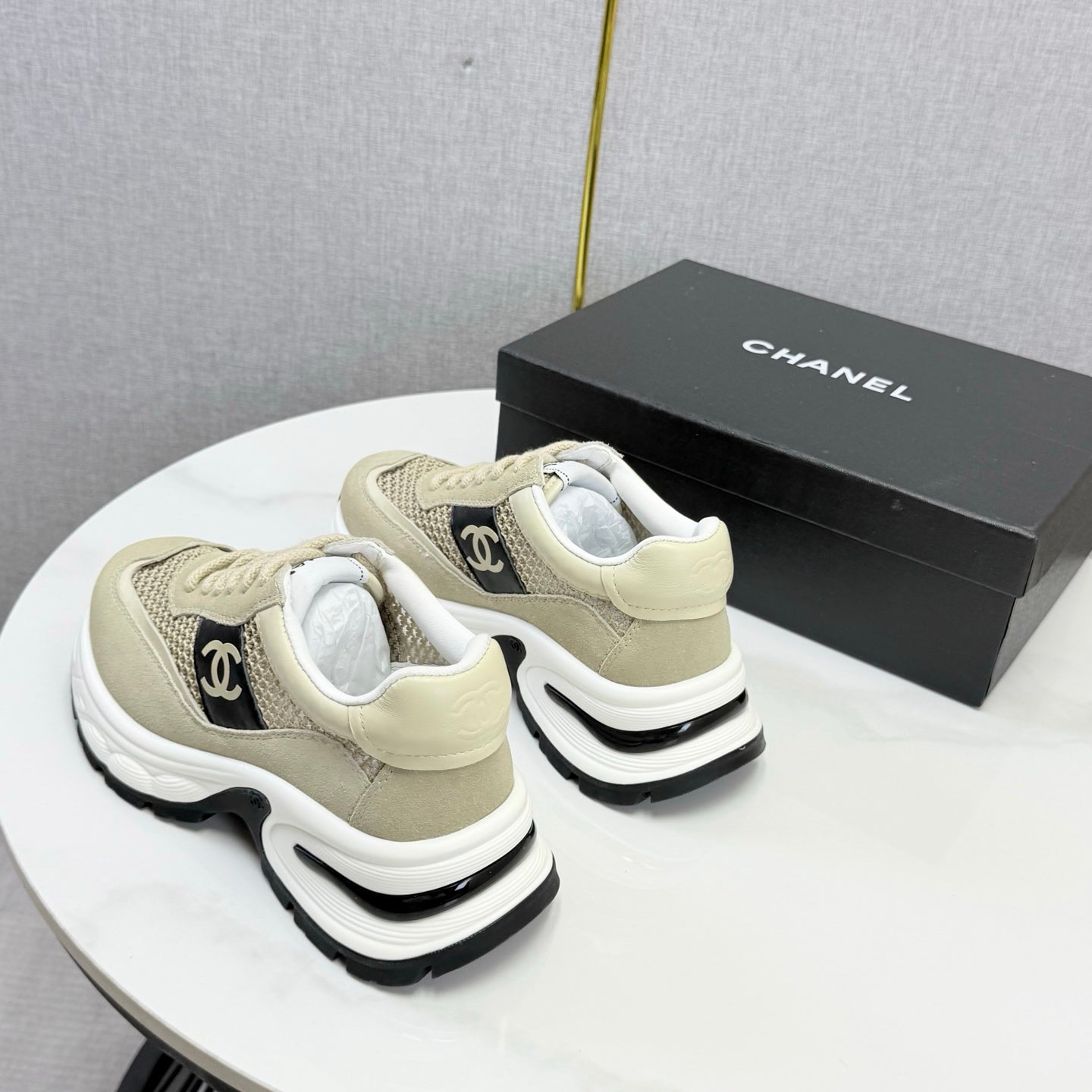 CC 26s Runners Sneakers Khaki Mesh Suede 865808