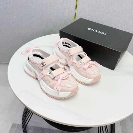 CC 26s Casual Sneakers Pink Leather Mesh 865831