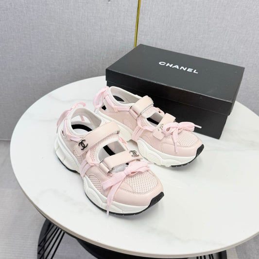 CC 26s Casual Sneakers White Light Pink Mesh Leather 865836