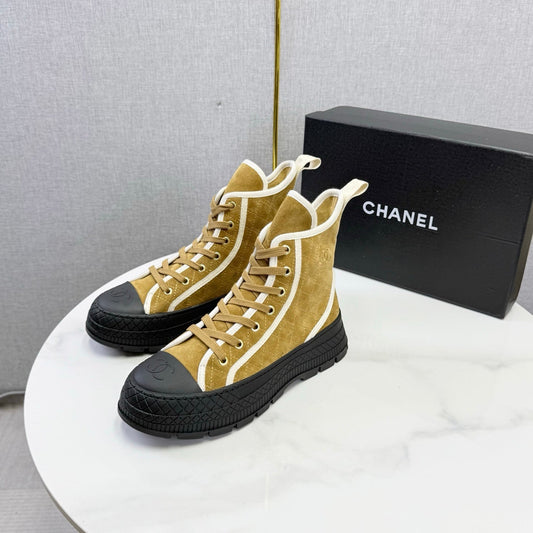 CC 26s High-Top Sneakers Dark Beige Suede Calfskin 972651
