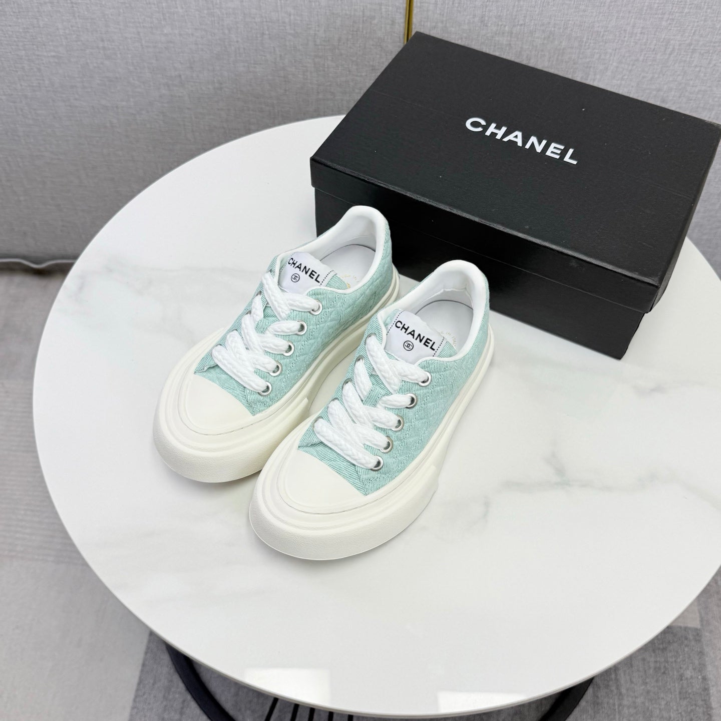 CC 26s Platform Sole Sneakers Mint Blue Canvas 972896