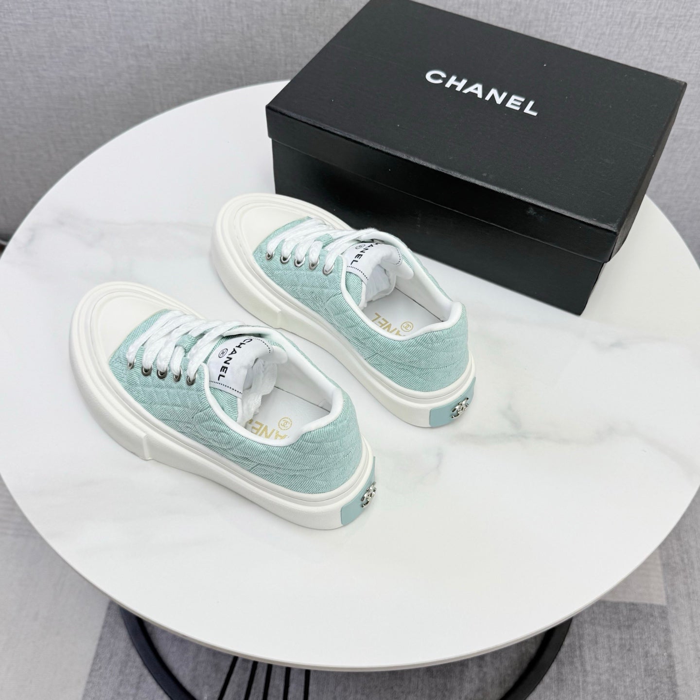 CC 26s Platform Sole Sneakers Mint Blue Canvas 972896
