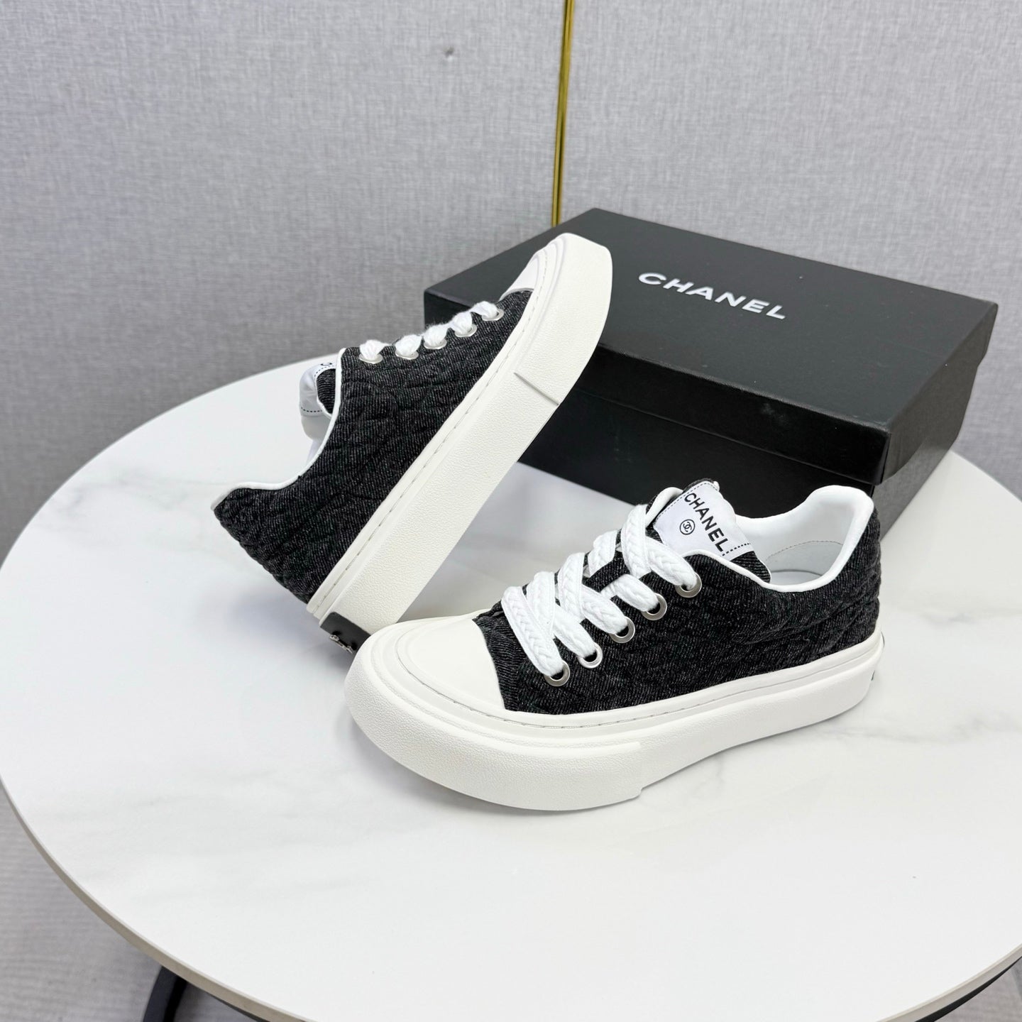 CC 26s Platform Sole Sneakers Black Canvas 972898