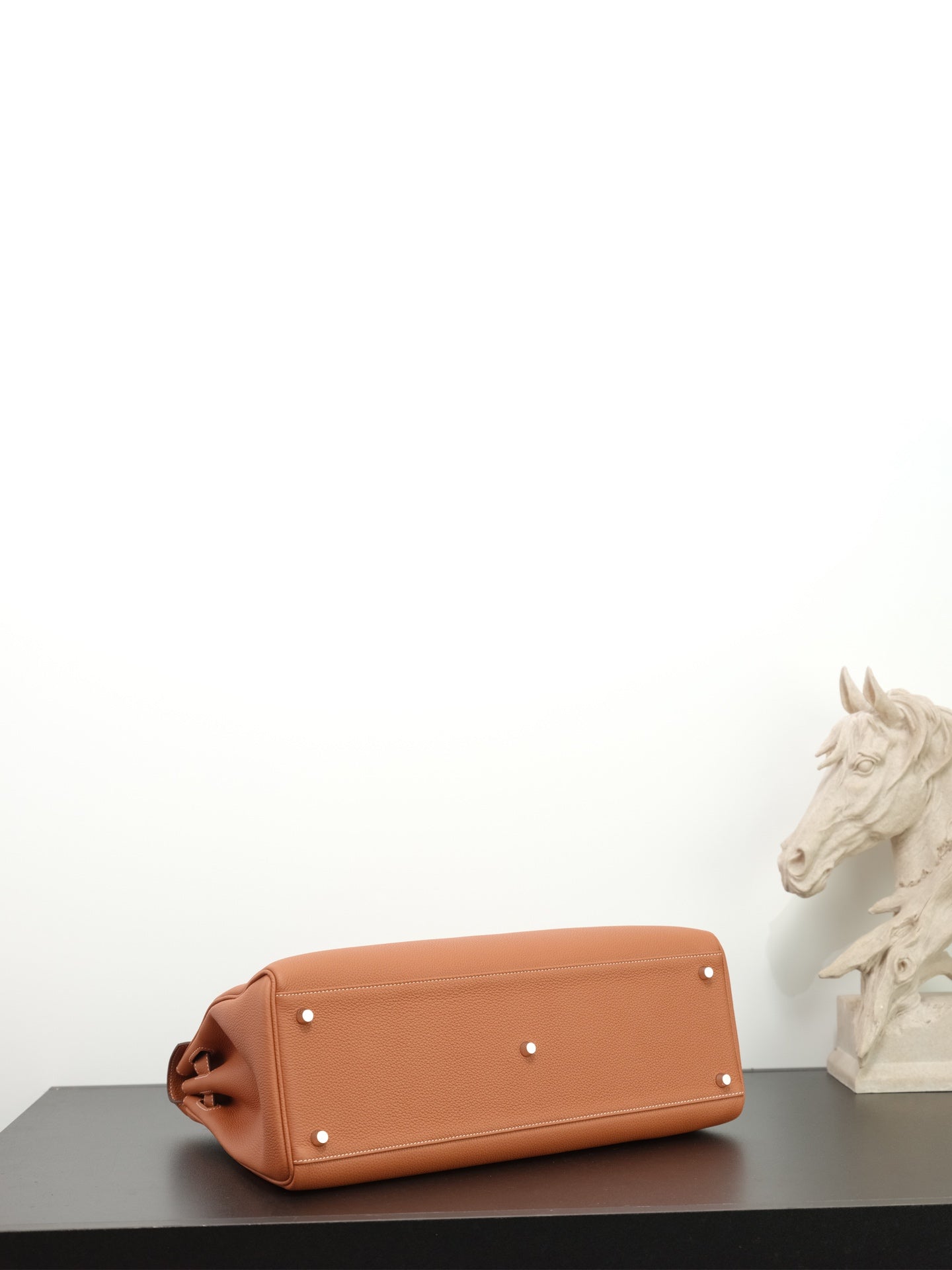 HM Kelly Max Bag 42cm Tan Brown Togo Leather 284501