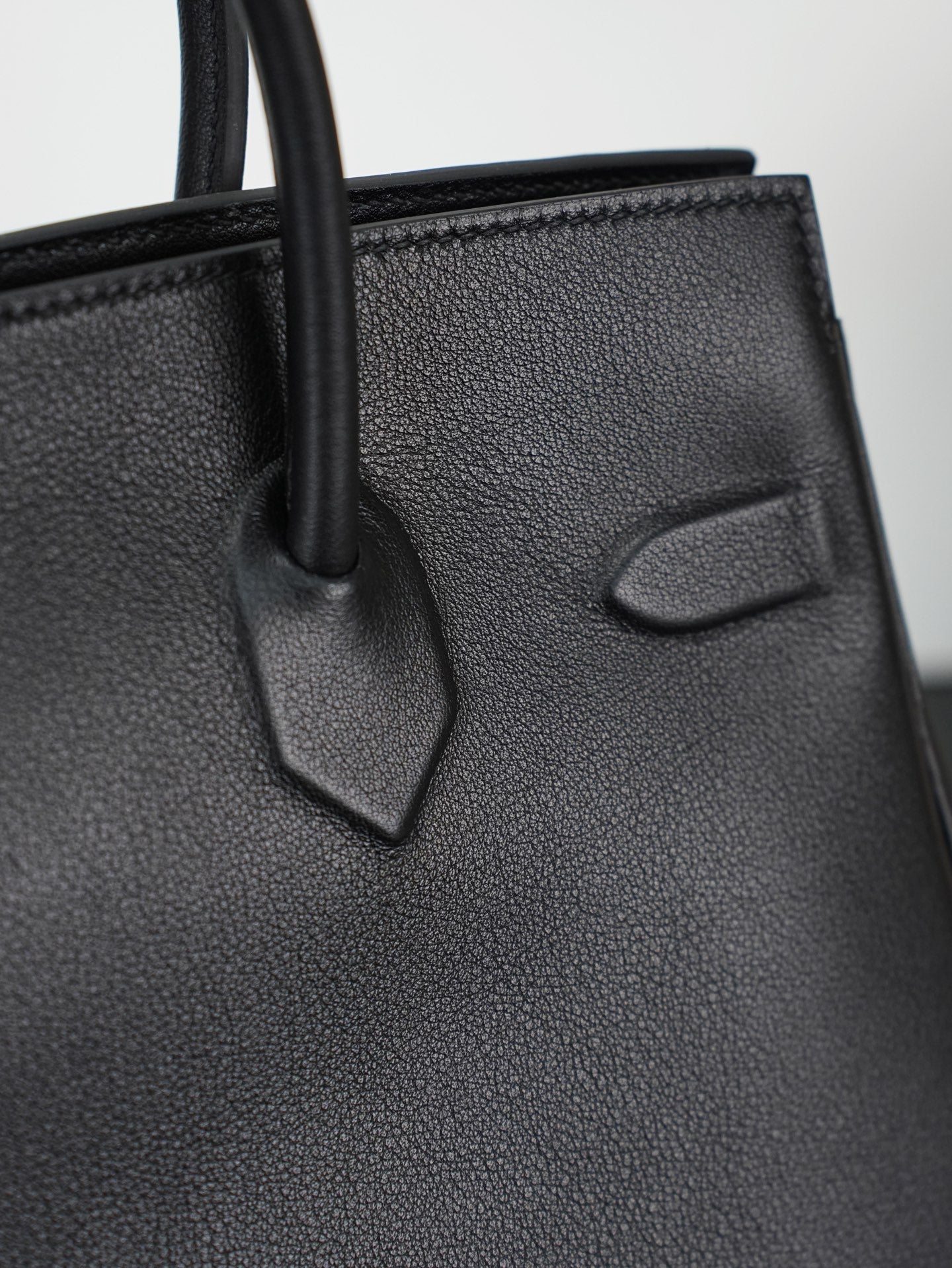 HM Birkin Shadow 25cm Black Leather 284509