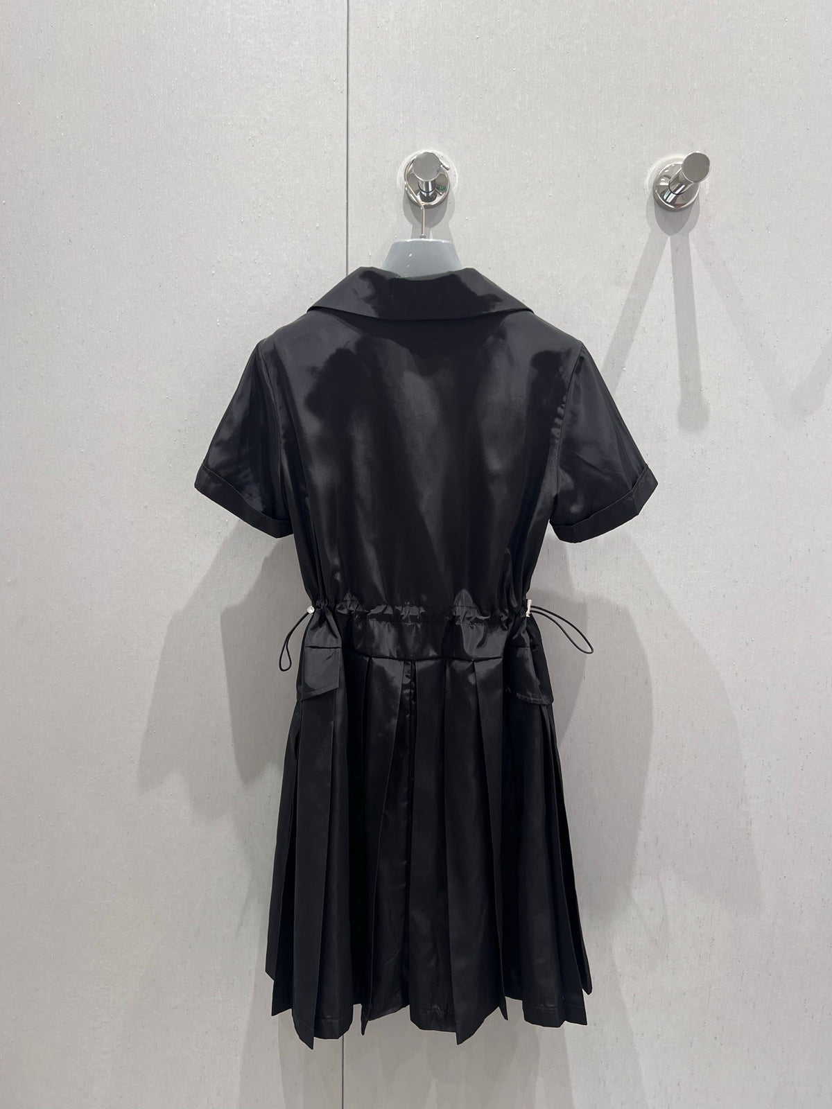 Prada 25 Short Sleeve Zipper Dress Black Polyester 218738