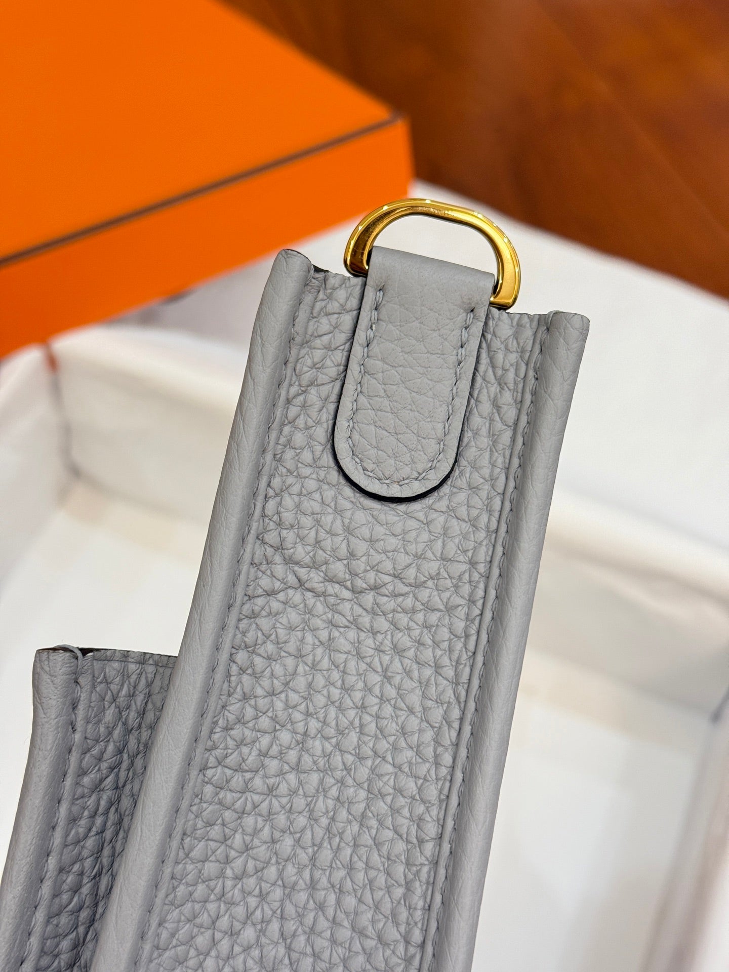 HM Evelyne 23cm Light Grey Togo Leather 281211