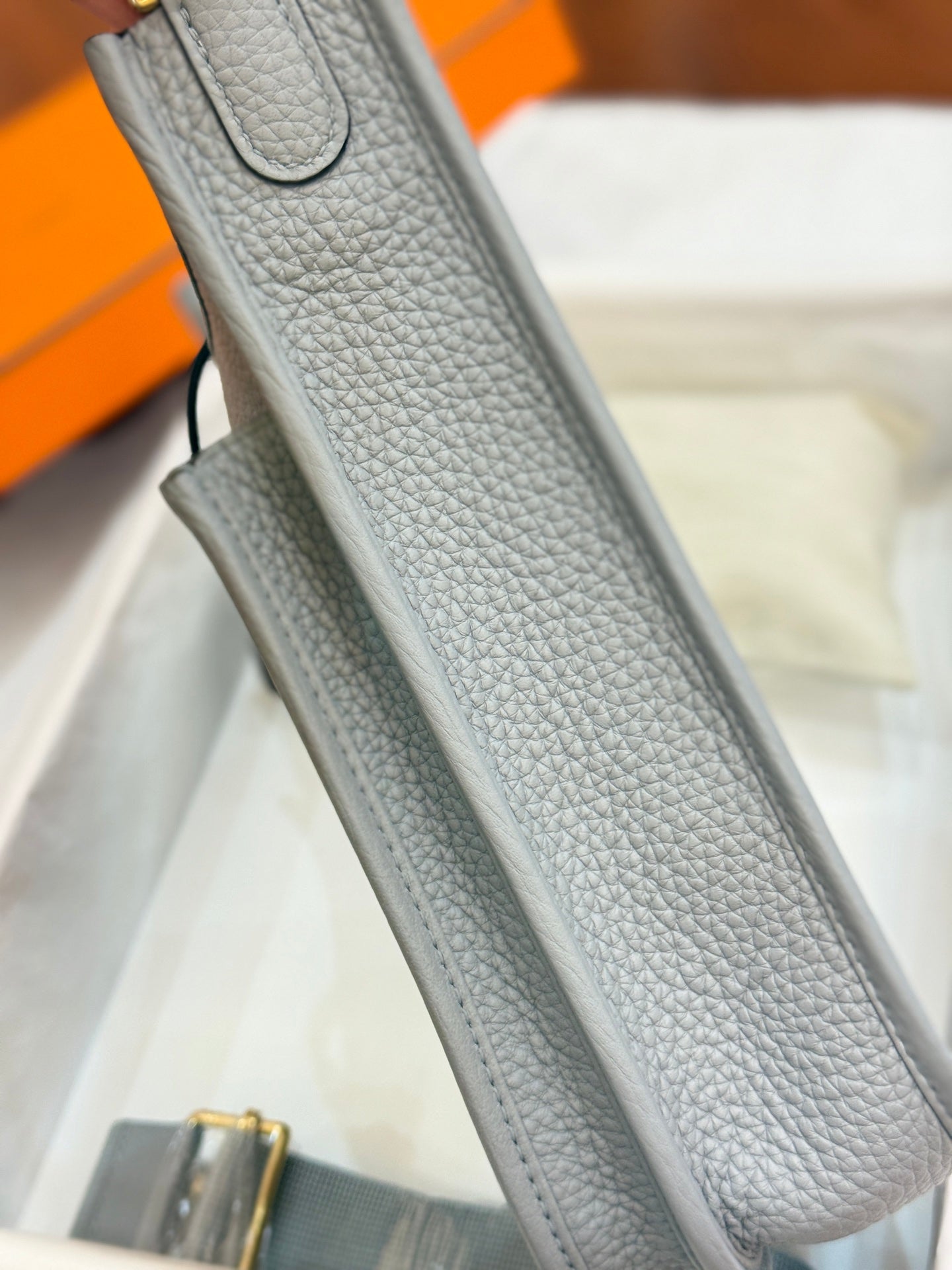 HM Evelyne 23cm Light Grey Togo Leather 281211