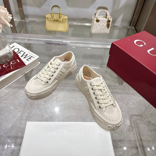 GG Chunky Sneaker 35mm Cream Canvas 457445