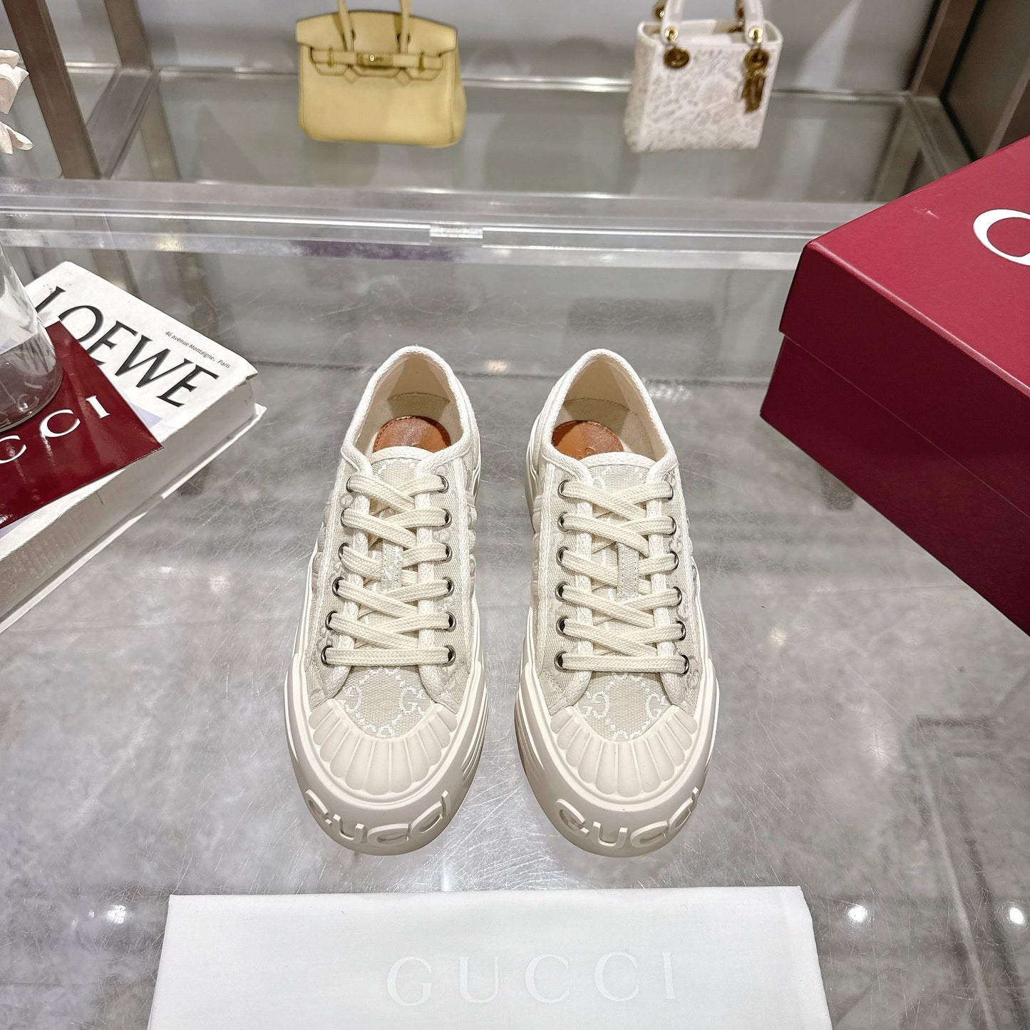 GG Chunky Sneaker 35mm Cream Canvas 457445