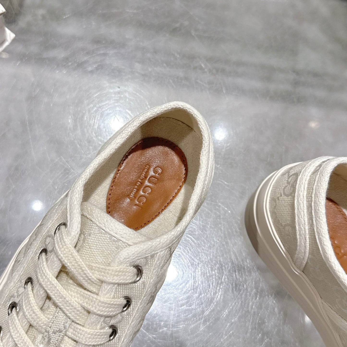 GG Chunky Sneaker 35mm Cream Canvas 457445