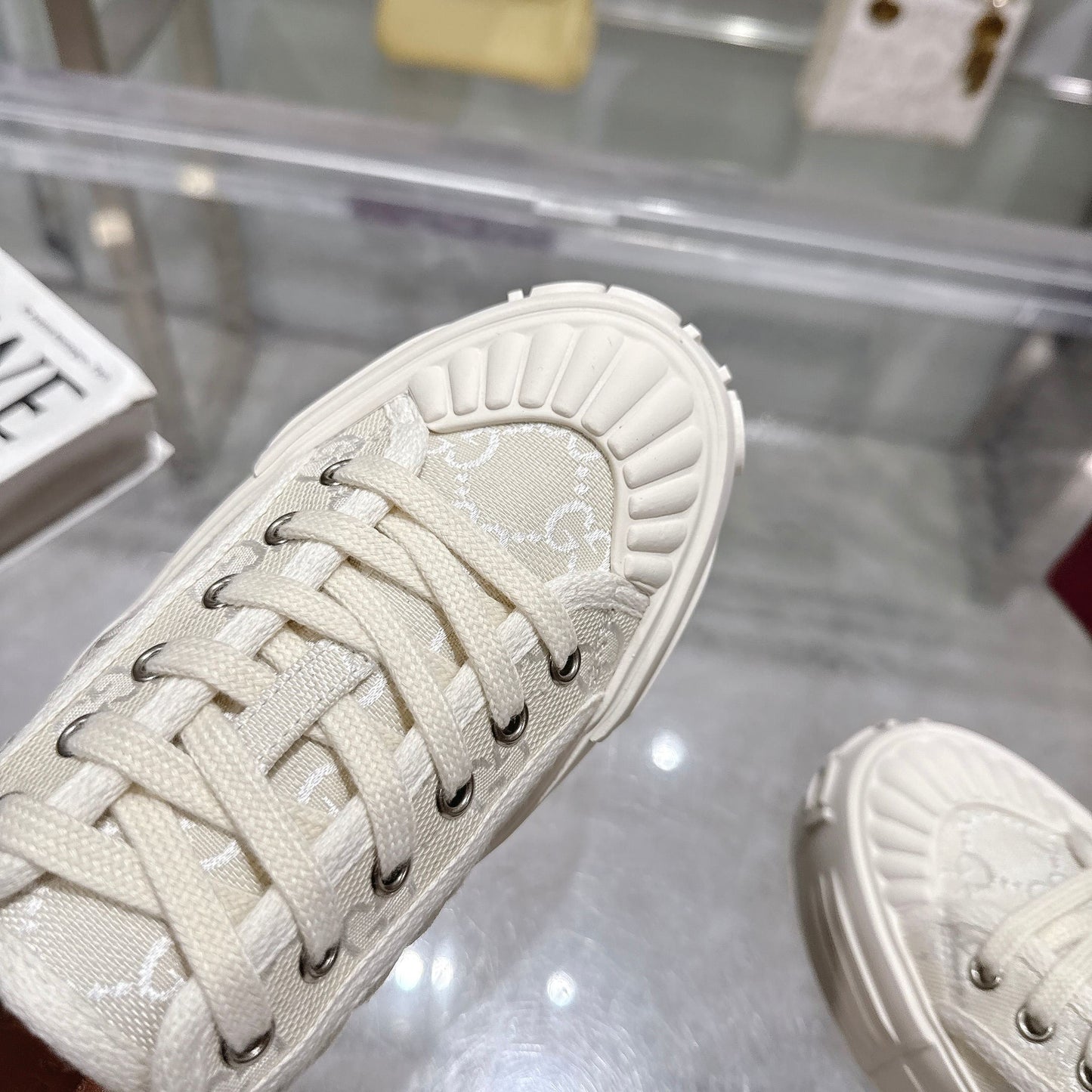 GG Chunky Sneaker 35mm Cream Canvas 457445