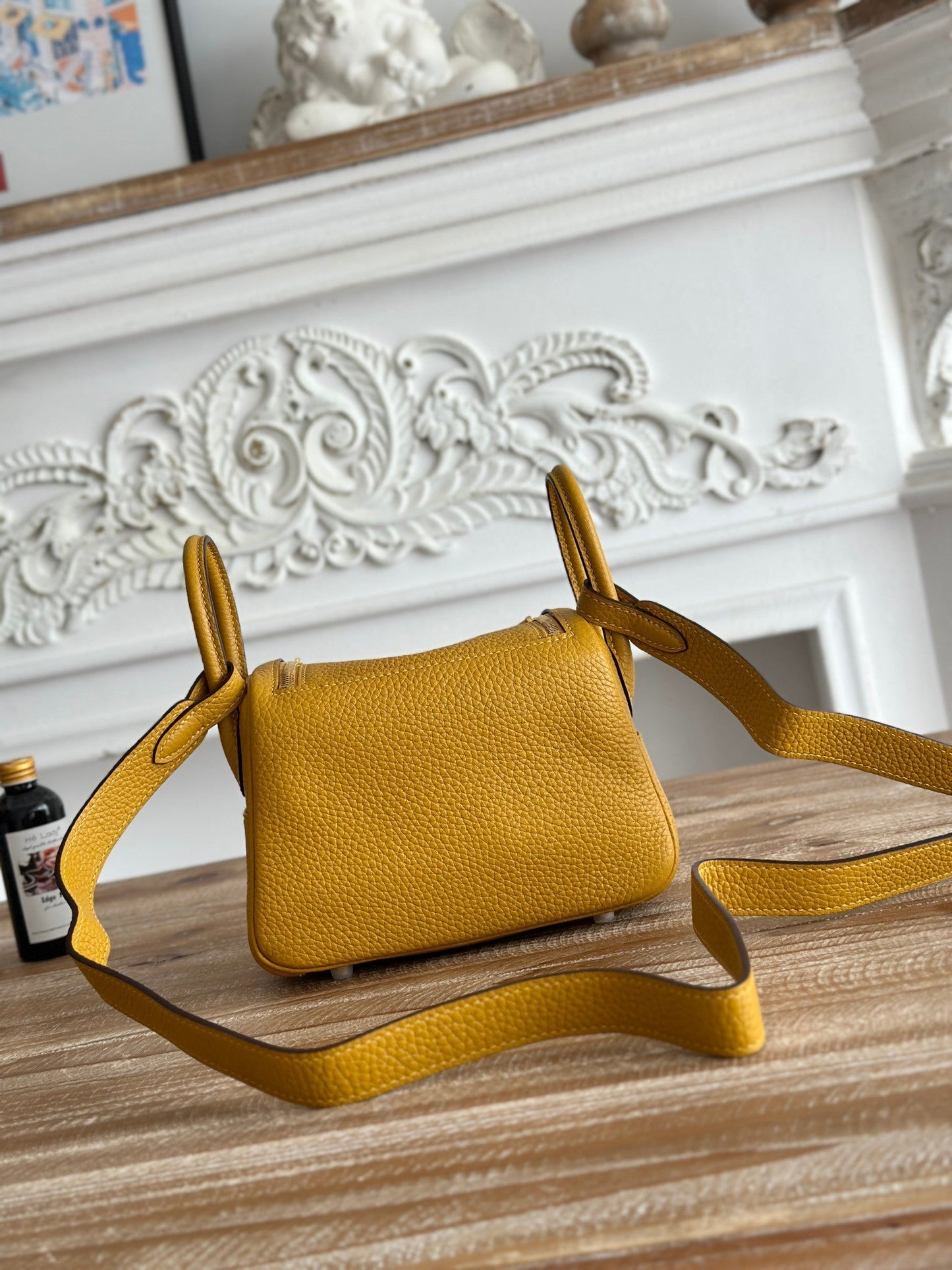 HM Mini Lindy 20cm Mustard Yellow Clemence Leather