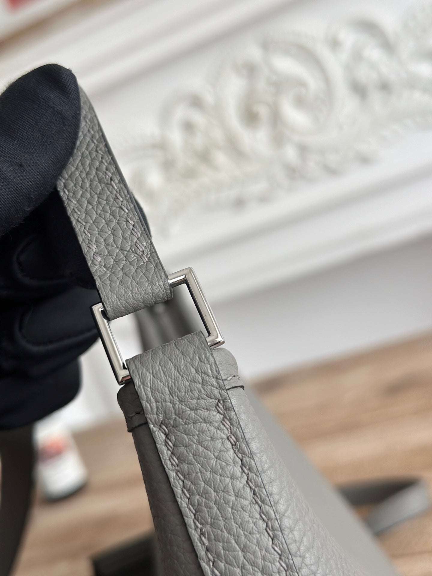 HM Berlingot Shoulder Bag Dark Grey Epsom Leather 270324