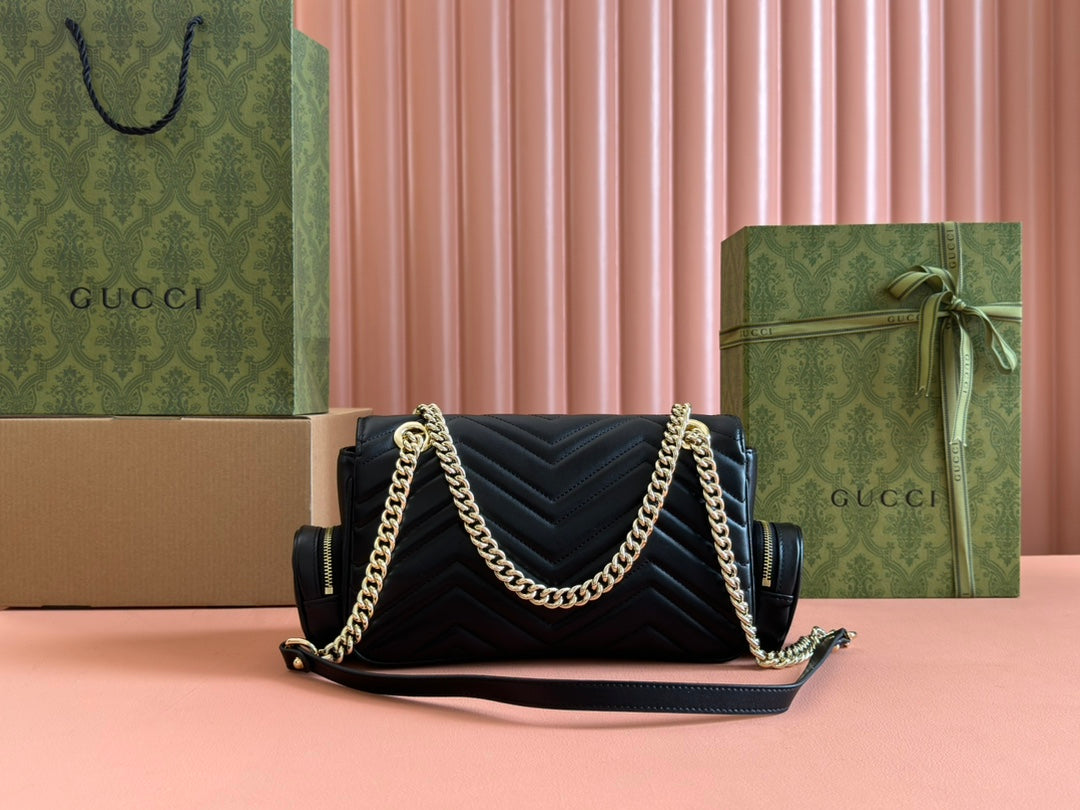 Gucci Marmont Bag Black Leather 244247