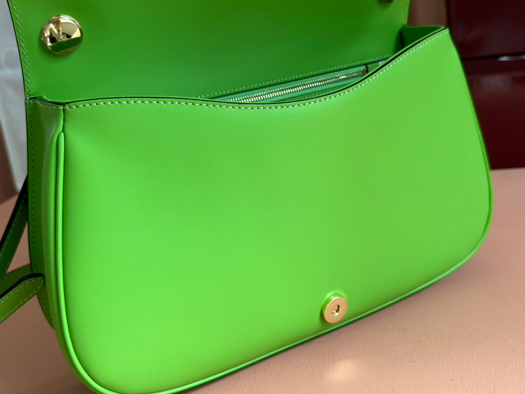 GG Blondie Large Handbag 32cm Green Calfskin
