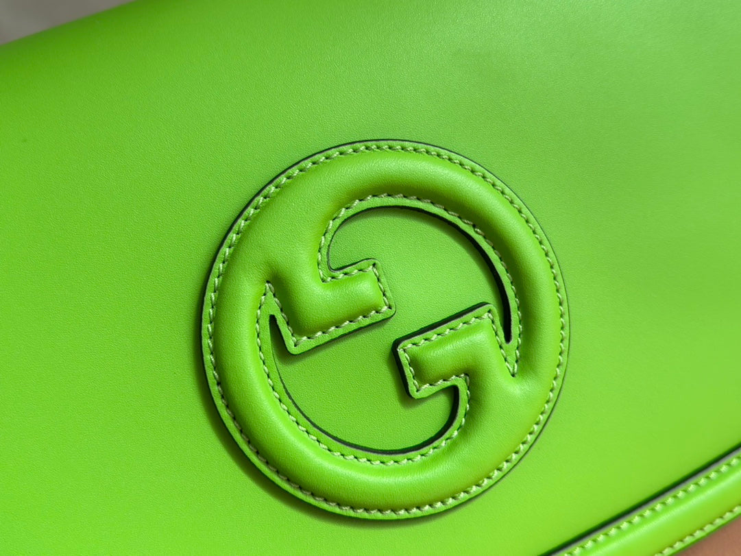 GG Blondie Large Handbag 32cm Green Calfskin