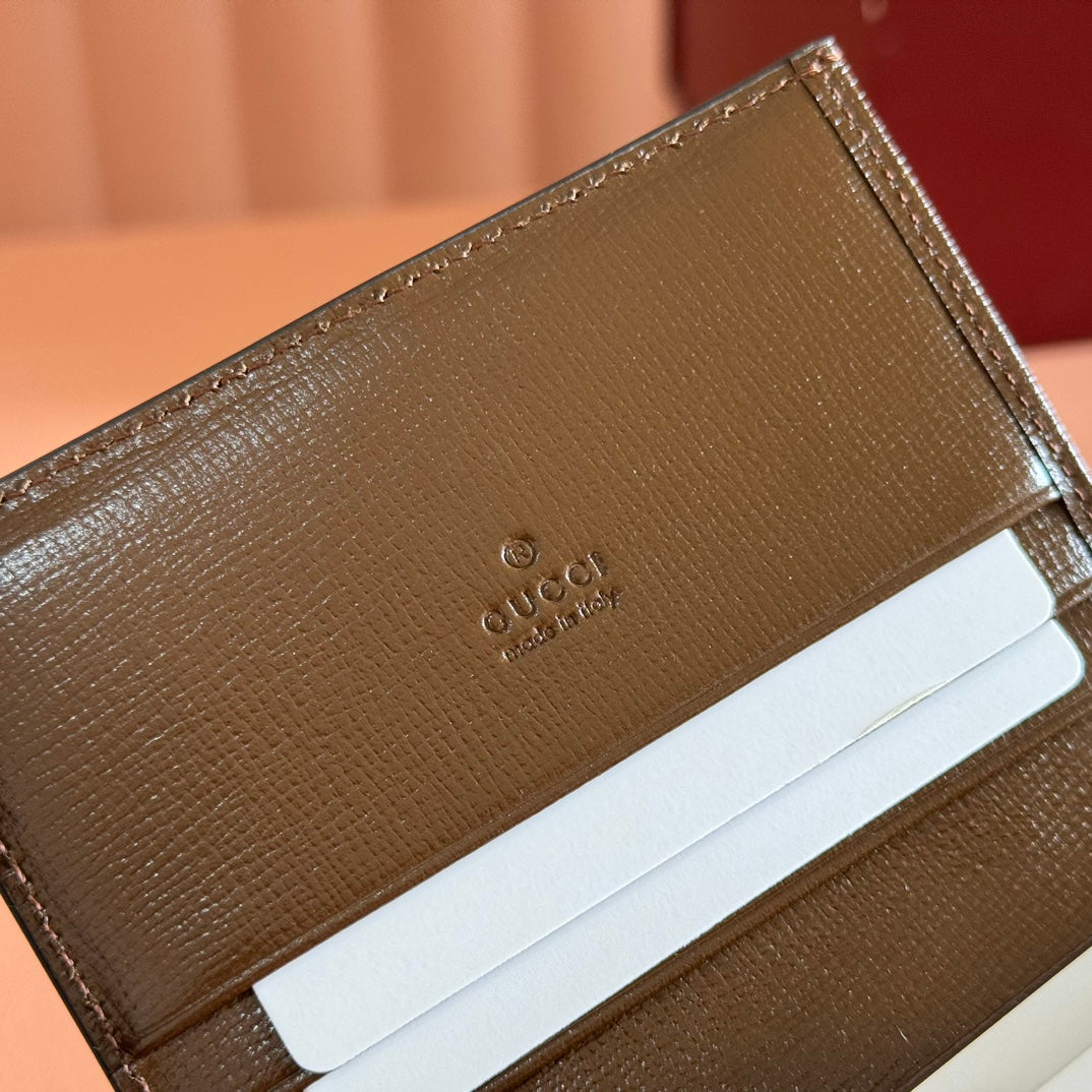 GG Jackie 1961 GG Supreme Wallet Brown Beige Canvas Leather