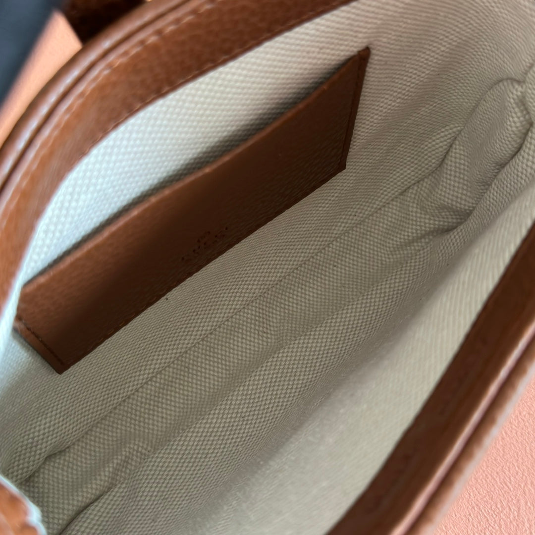 Gucci Jacket Bag Brown Blue Leather Canvas 292673