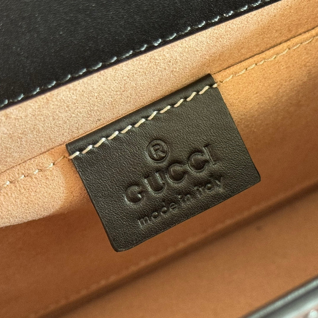 GG Sylvie Mini Chain Bag Black Lambskin