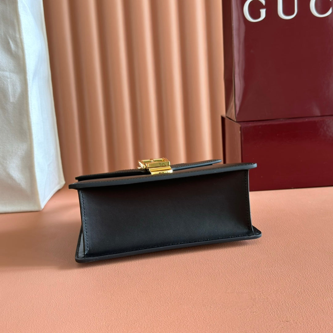 GG Sylvie Mini Chain Bag Black Lambskin