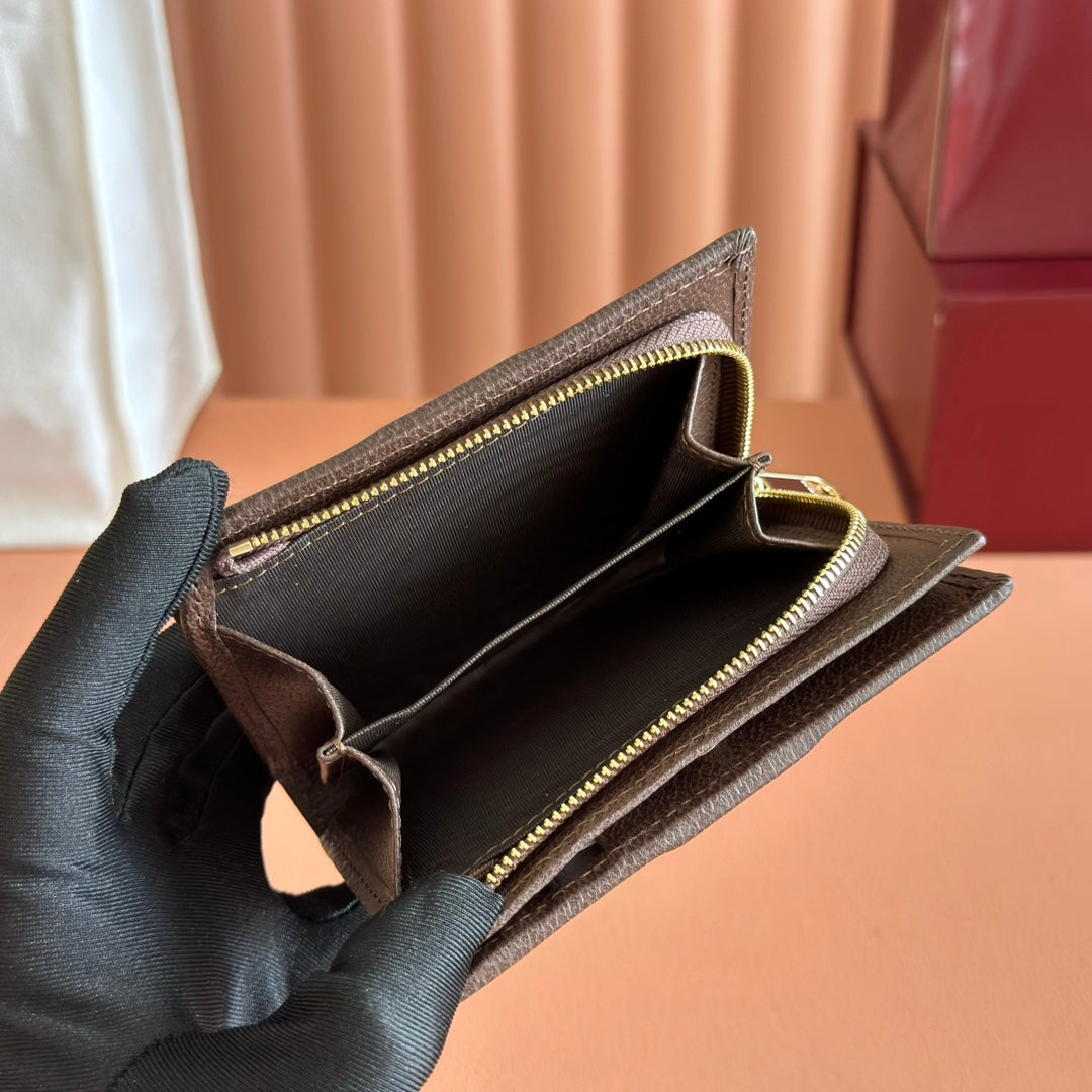 GG Ophidia Small Wallet Brown Beige Canvas Leather