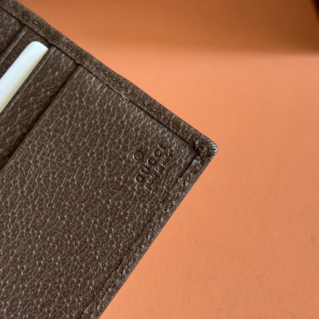 GG Ophidia Bi-Fold Wallet Brown Beige Canvas Leather