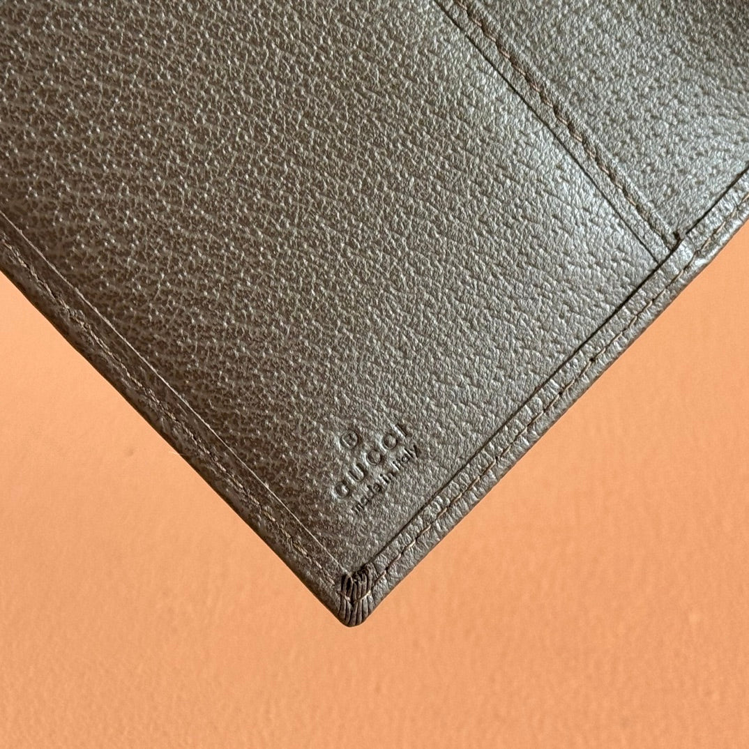 GG Ophidia Passport Case Brown Beige Canvas Leather