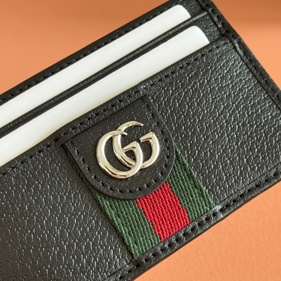 GG Ophidia Card Holder Black Leather