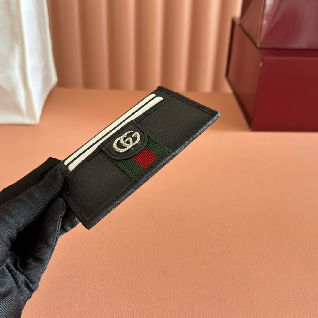 GG Ophidia Card Holder Black Leather