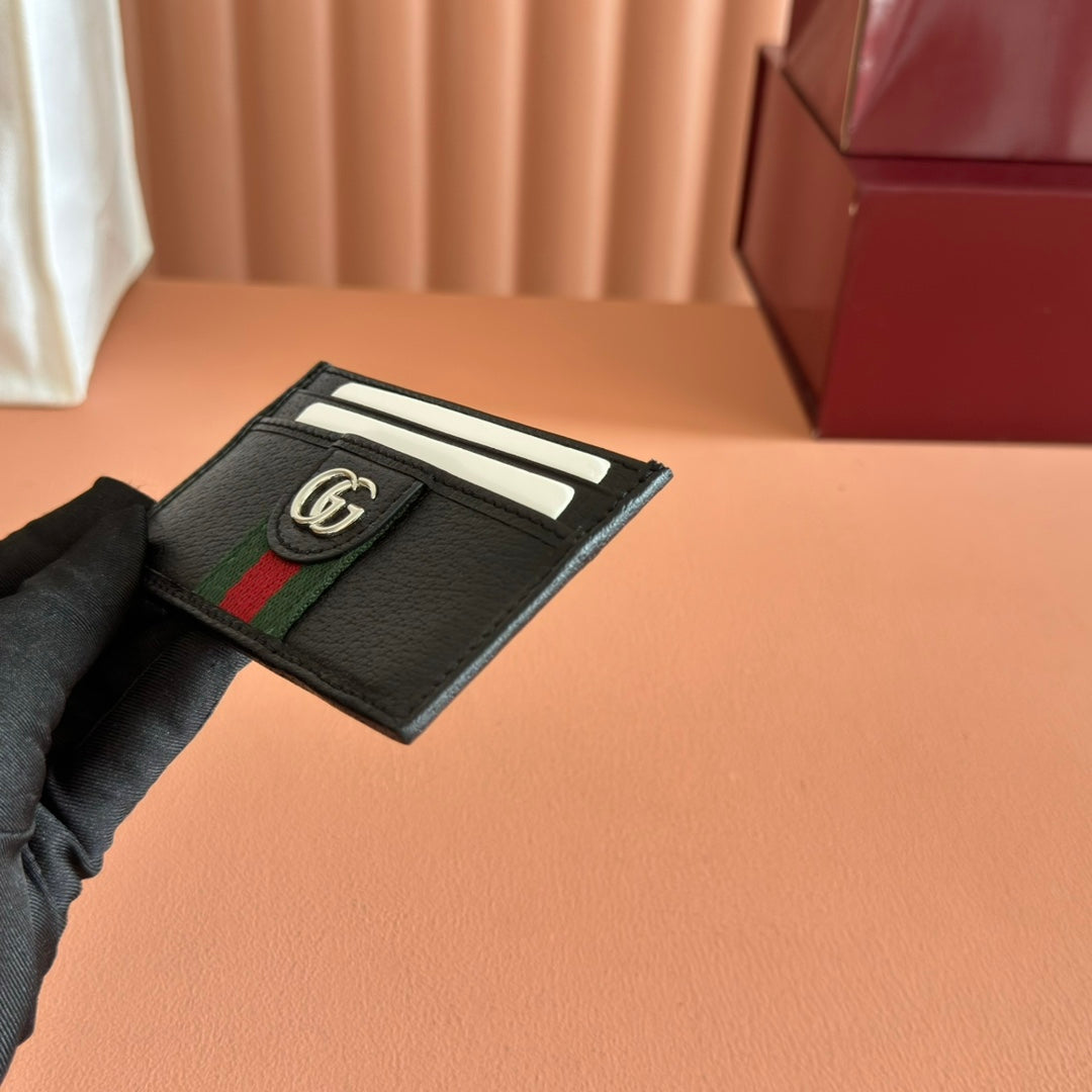 GG Ophidia Card Holder Black Leather