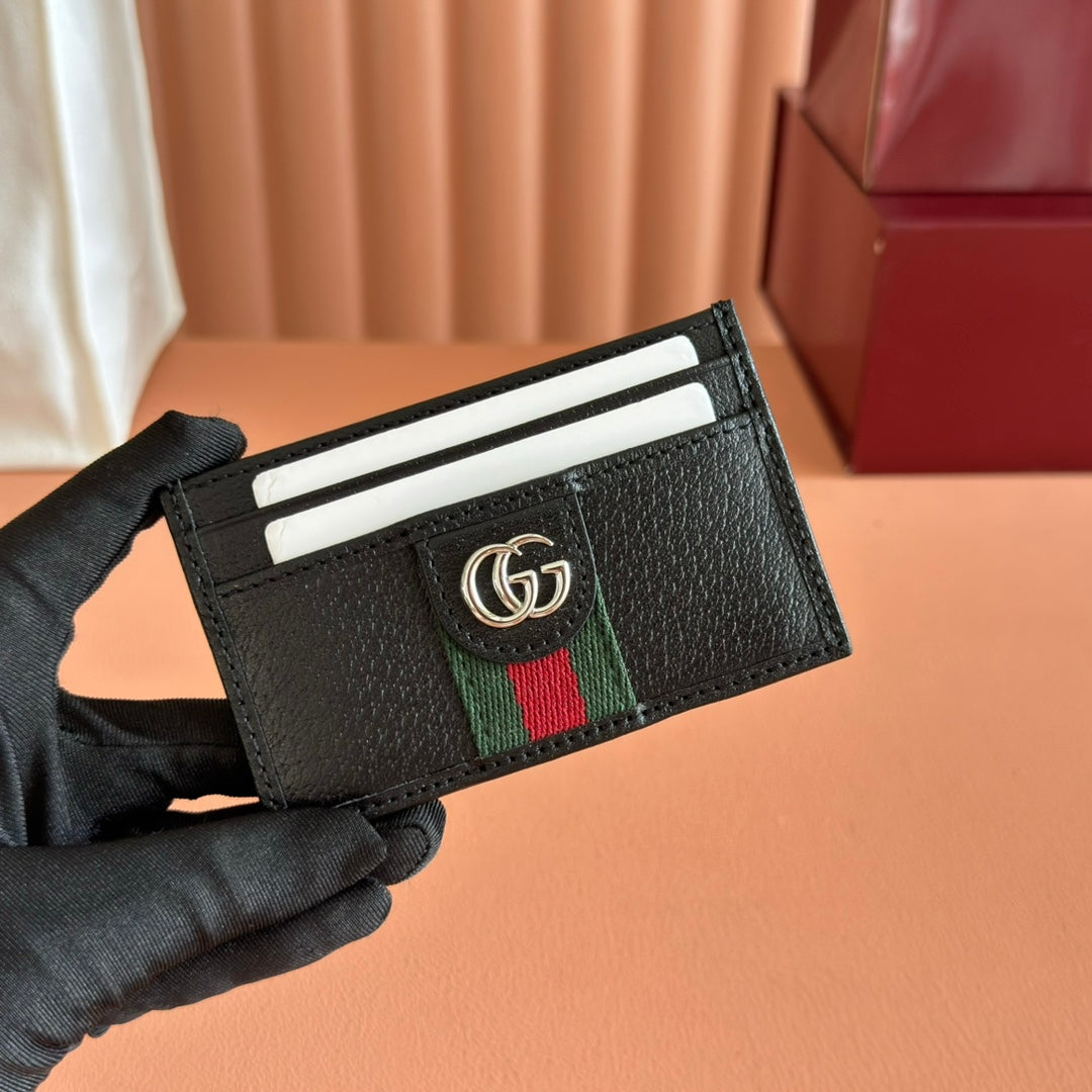 GG Ophidia Card Holder Black Leather