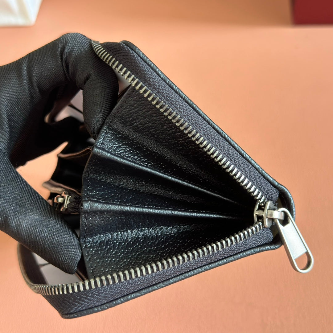 GG Ophidia Zip Around Wallet Black Leather