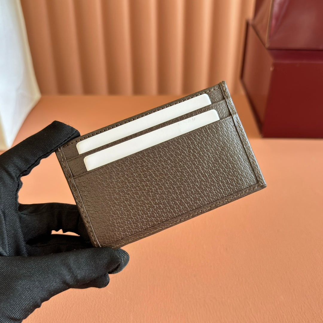 GG Ophidia Card Holder Brown Beige Canvas Leather