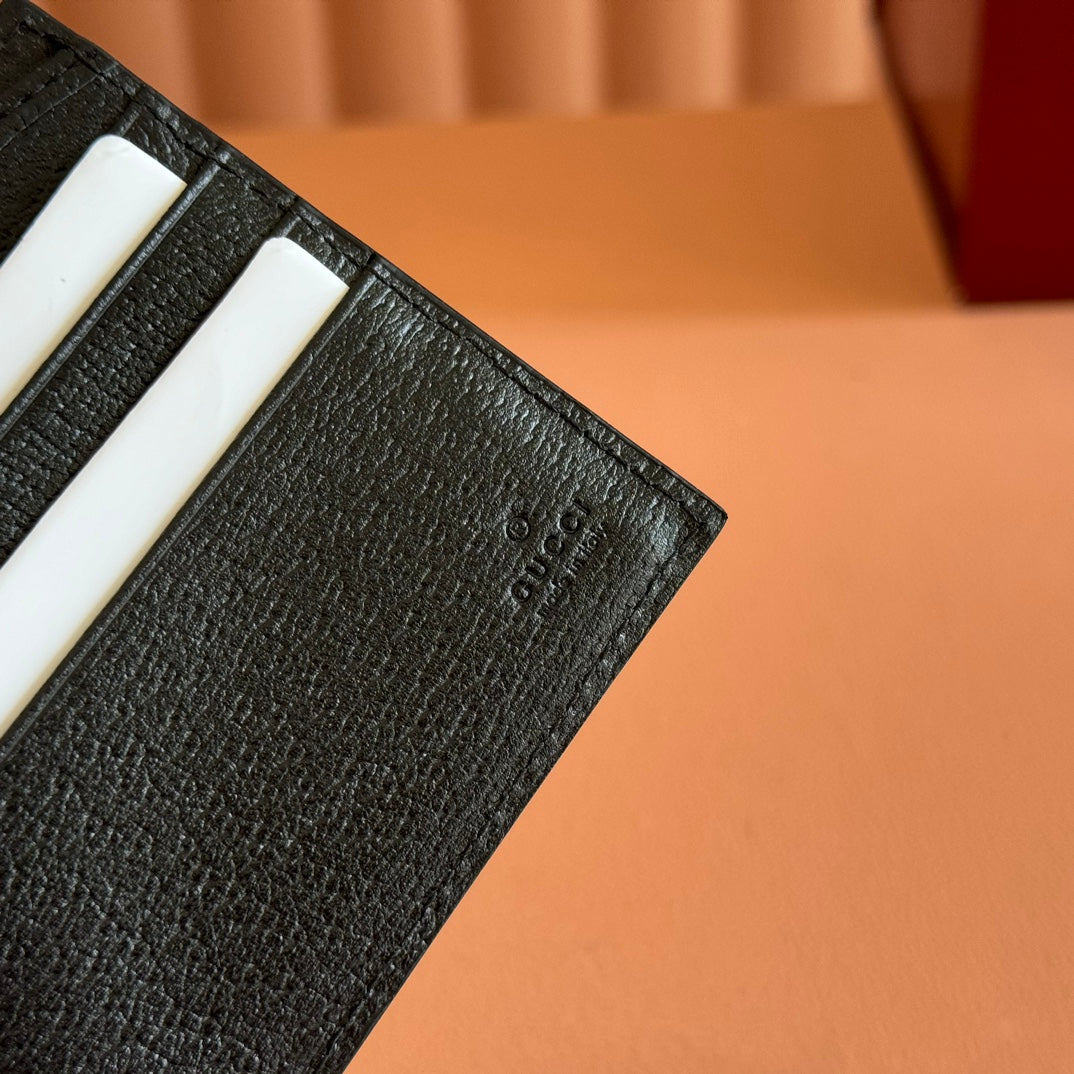 GG Ophidia Card Holder Black Leather