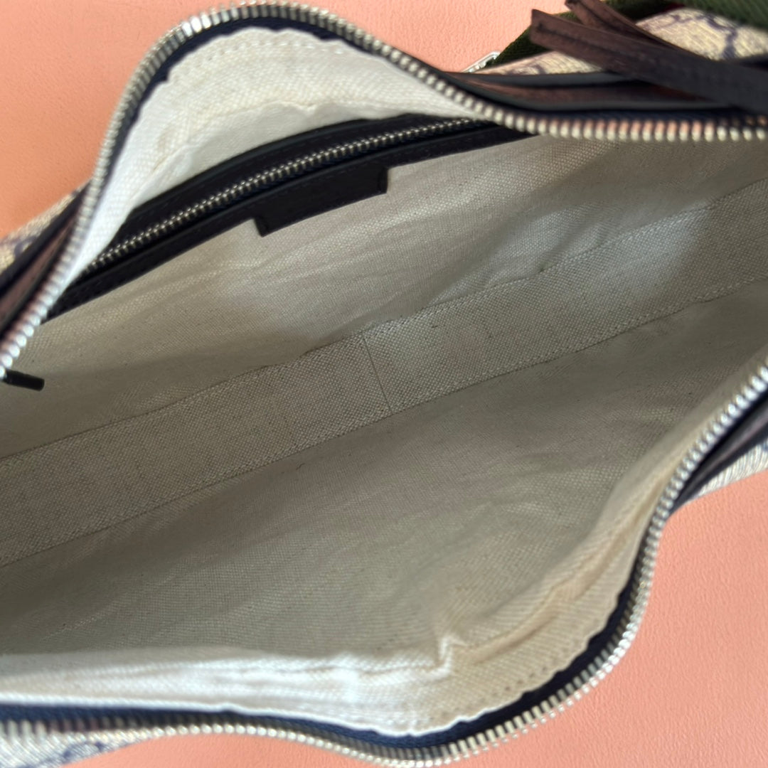 Gucci Attache Large Shoulder Bag 35cm Black Beige Canvas