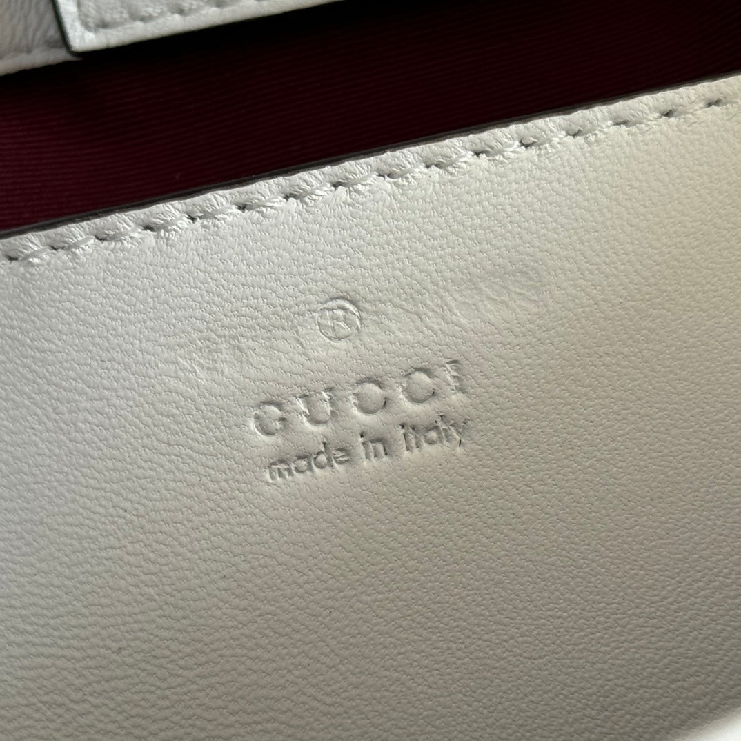 Gucci GG Marmont Small Tote Bag White Quilted Leather