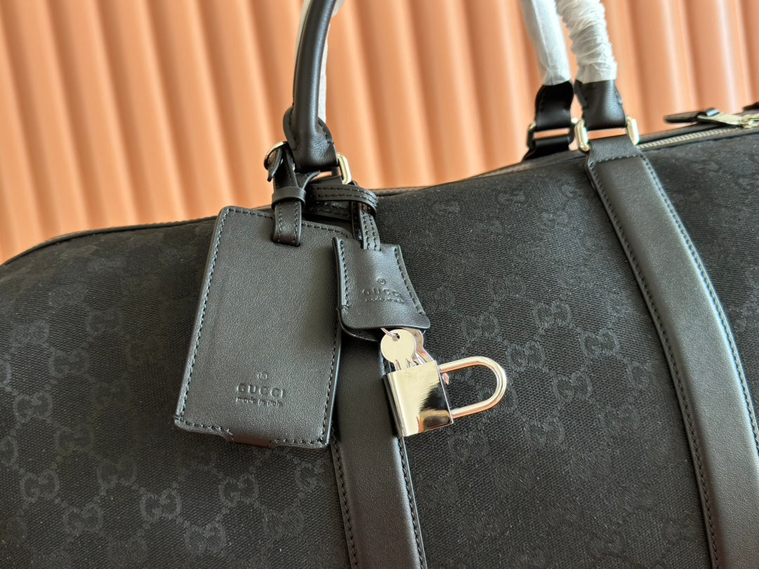 GG FW25 Monogram Large Duffle Bag Black Fabric