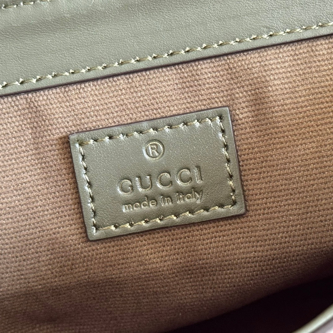 GG Monogram Small Belt Bag Forest Green Fabric