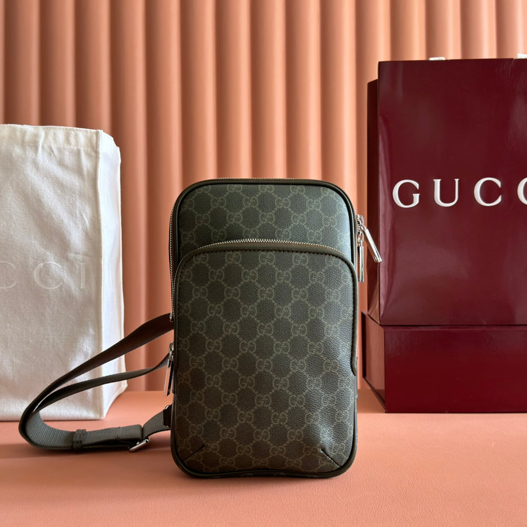 GG Monogram Small Slingbag Forest Green Fabric