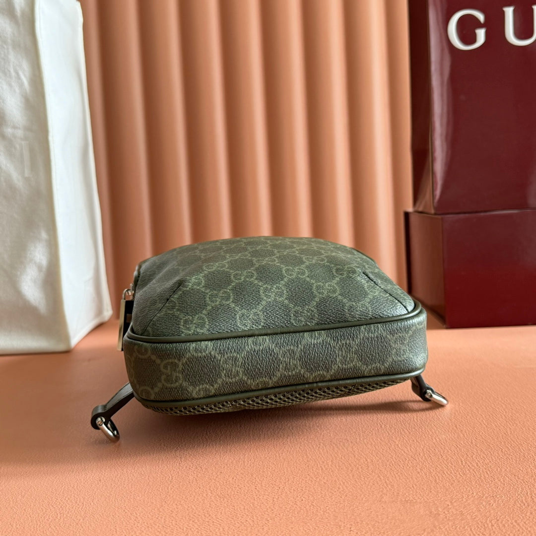 GG Monogram Small Slingbag Forest Green Fabric