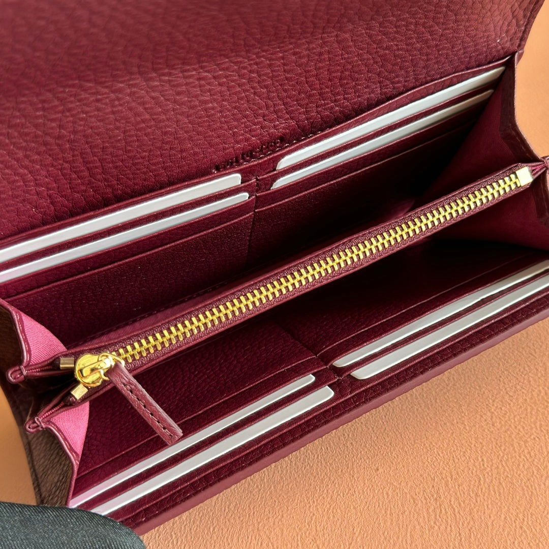 GG Bi-Color Marmont Continental Wallet Black Leather