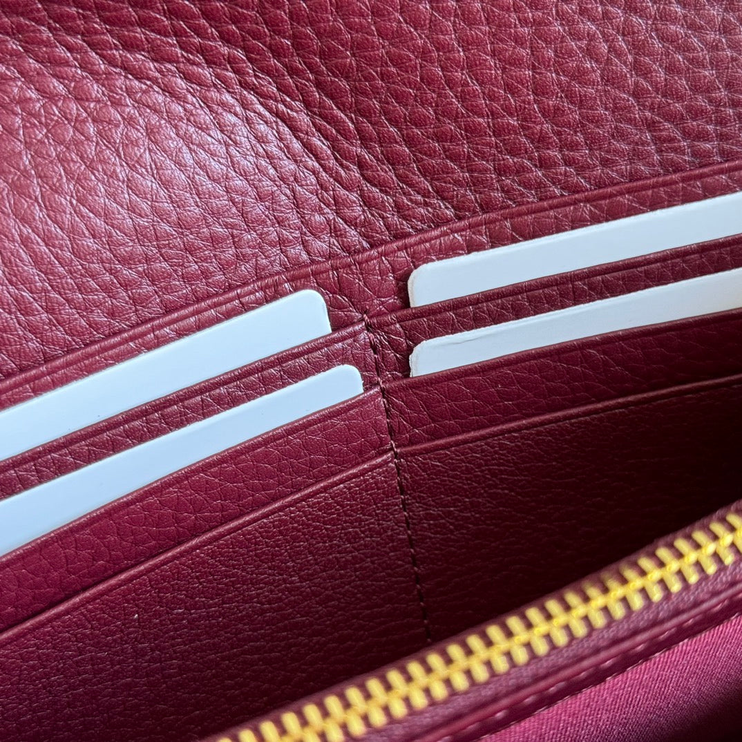GG Bi-Color Marmont Continental Wallet Black Leather