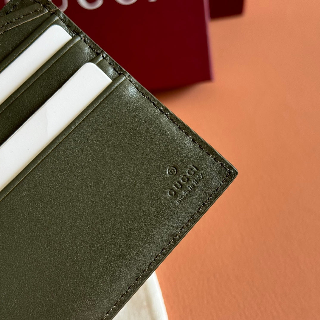 GG Monogram Bi-Fold Wallet Forest Green Fabric