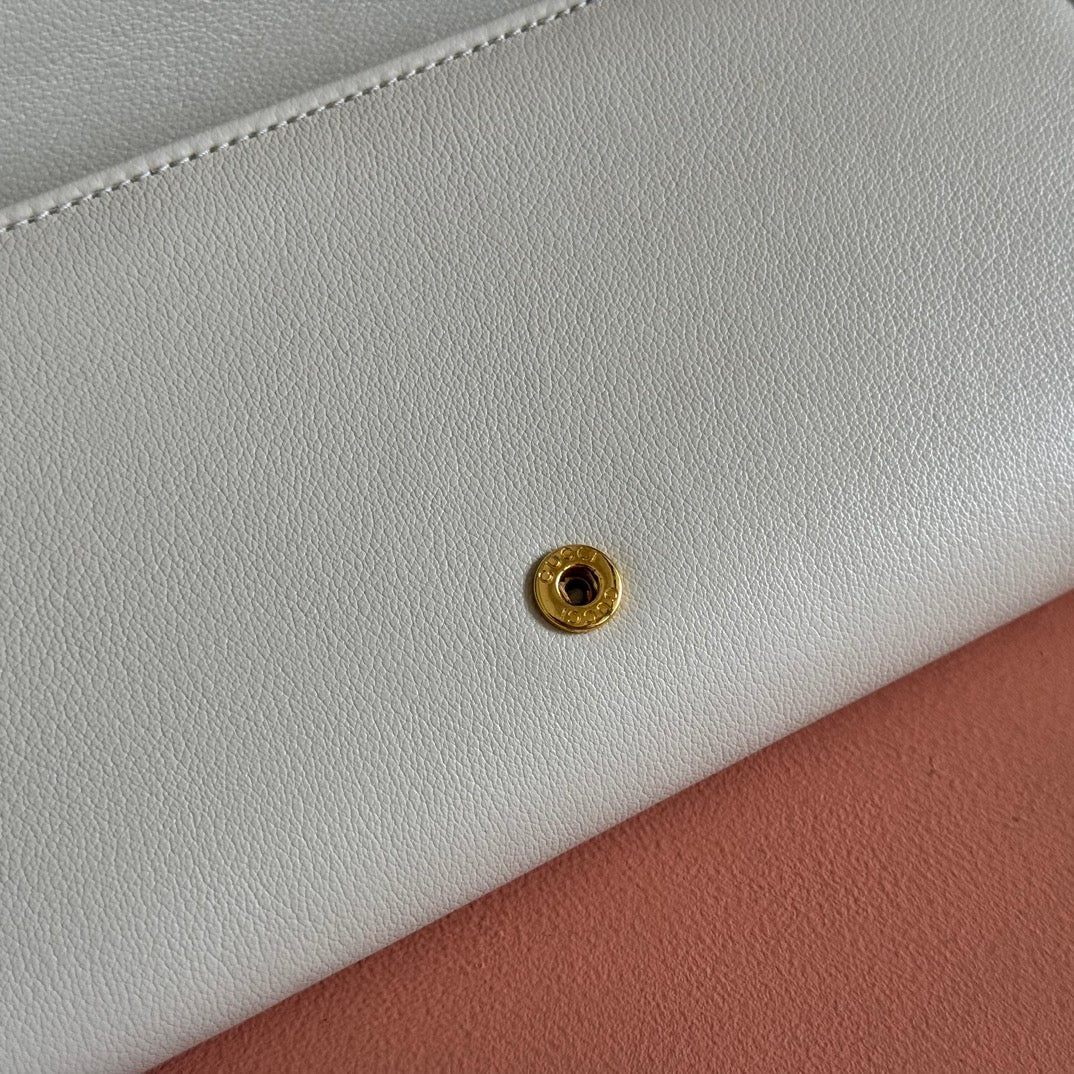 BLONDIE SHOULDER BAG 21 IN WHITE CALFSKIN GOLD HARDWARE