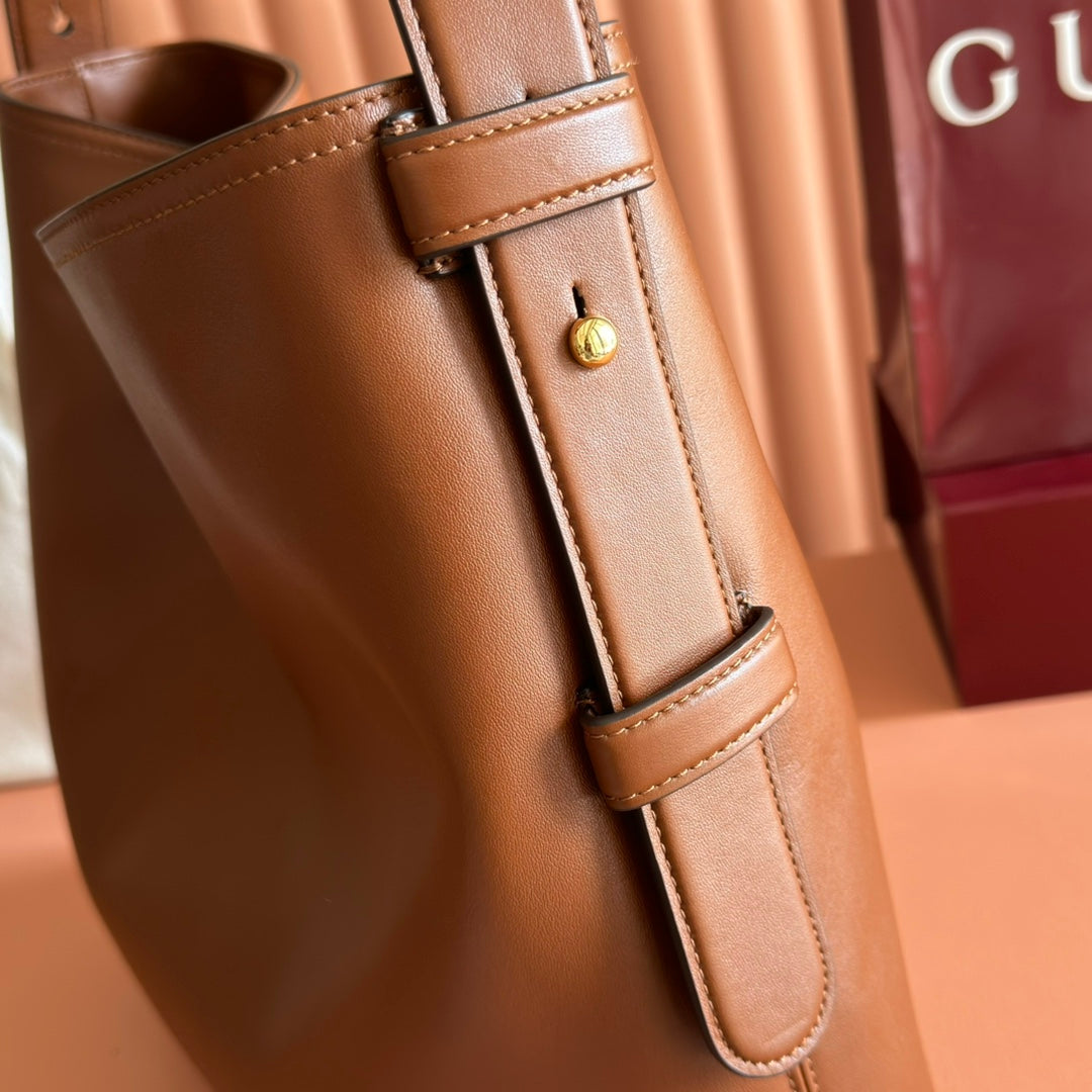 GG Beatrix Large Tote Bag Brown Smooth Leather GHW 272136